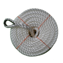 3 strands white color PE rope with hook